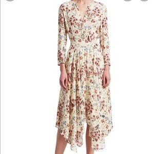 Maje Rayne Handkerchief Midi Dress Size: 2